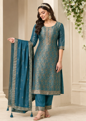 Banarasi Suit with Rich Golden Weave