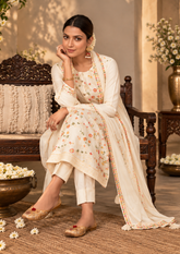 Salwar Suit with Elegant Floral Embroidery
