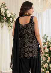 Patiala Suit with Intricate Silver Embroidery