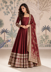 Anarkali Gown with Intricate Zari
