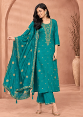 Suit with Golden Embroidery