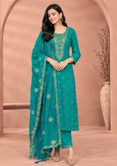 Suit with Golden Embroidery