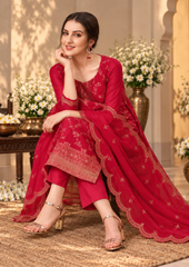 Salwar Suit with Intricate Golden Embroidery