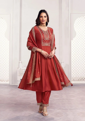 Anarkali Suit with Intricate Golden Embroidery