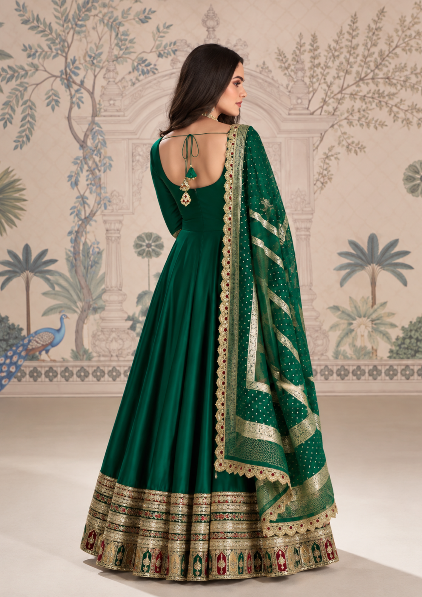 Anarkali Gown with Banarasi Dupatta