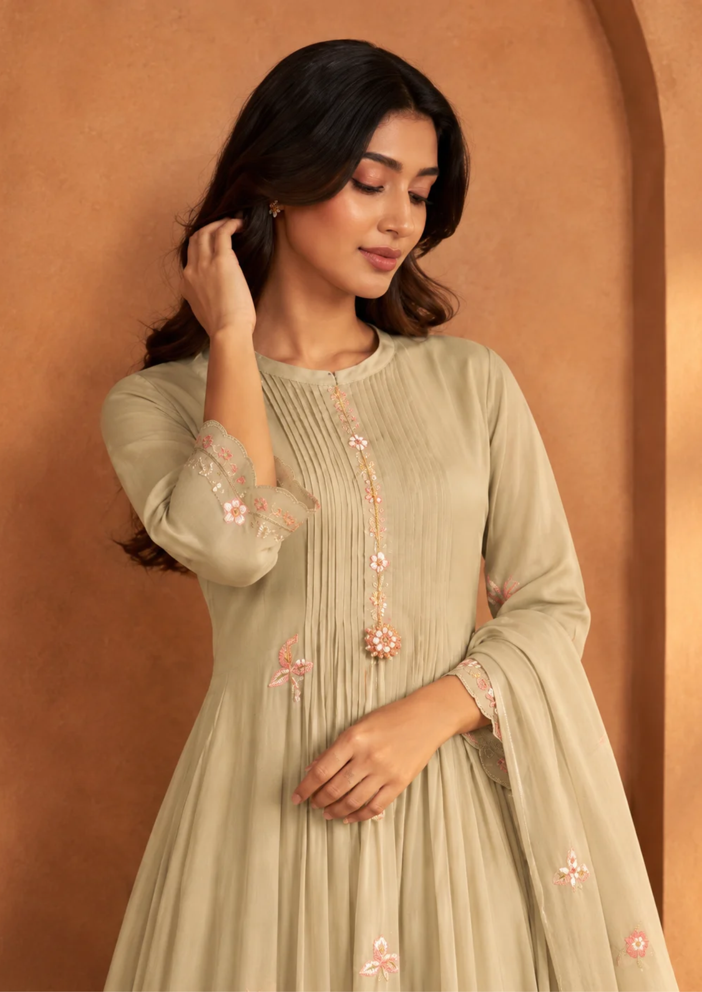 Anarkali Suit with Delicate Floral Embroidery