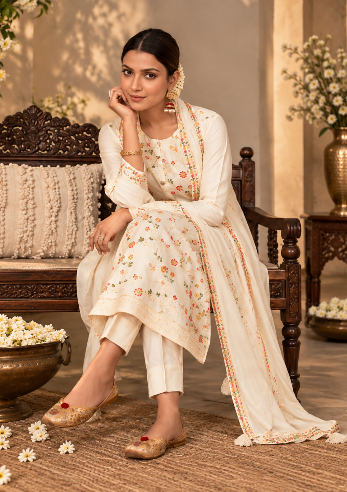 Salwar Suit with Elegant Floral Embroidery