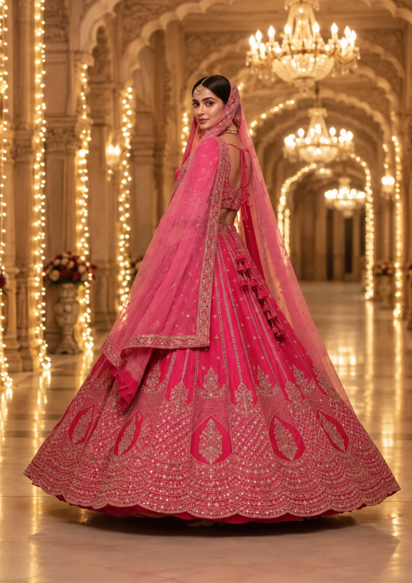 Bridal Lehenga Set With Heavy Embroidered