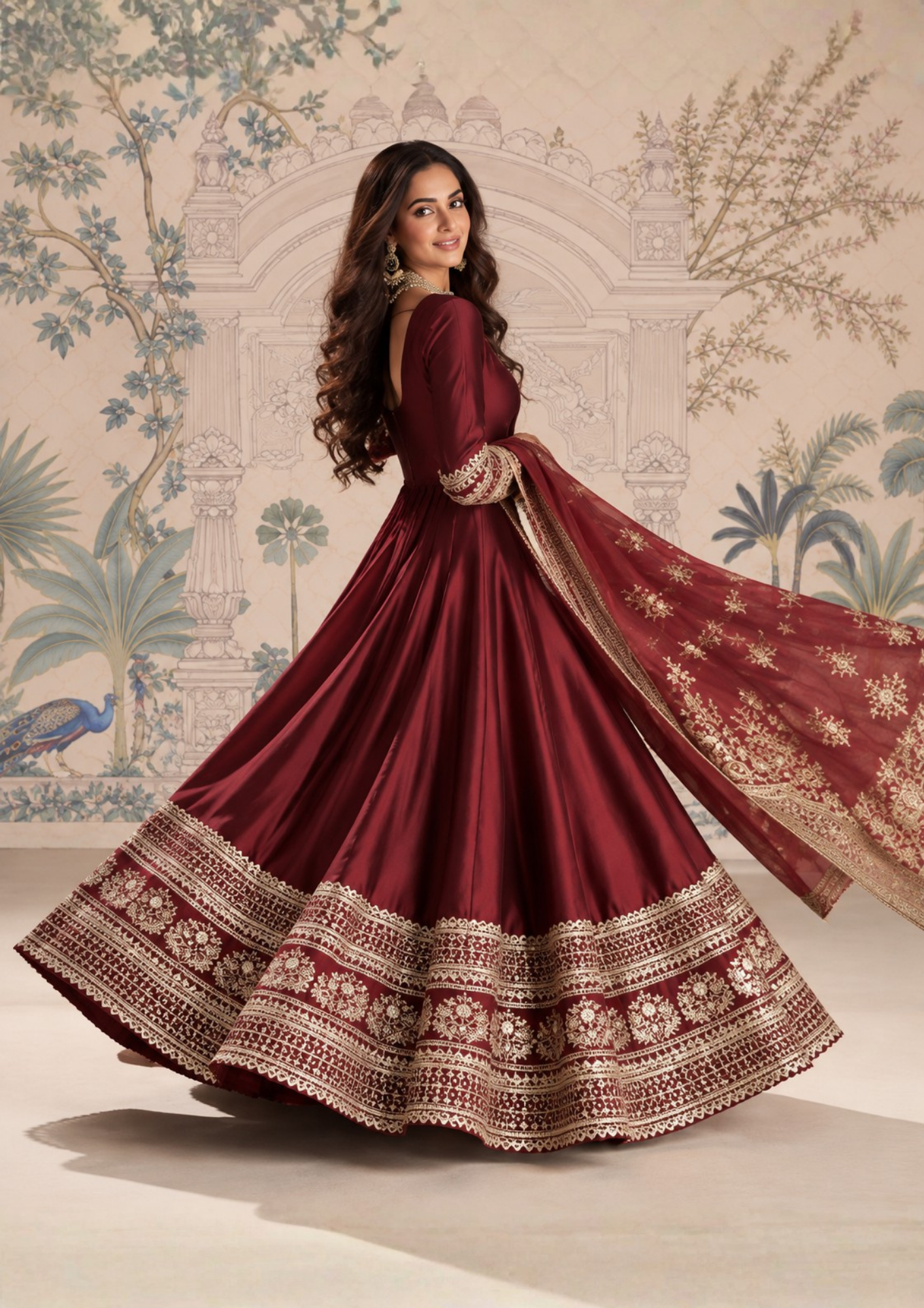 Anarkali Gown with Intricate Zari