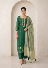 Salwar Suit with Elegant Golden Detailing