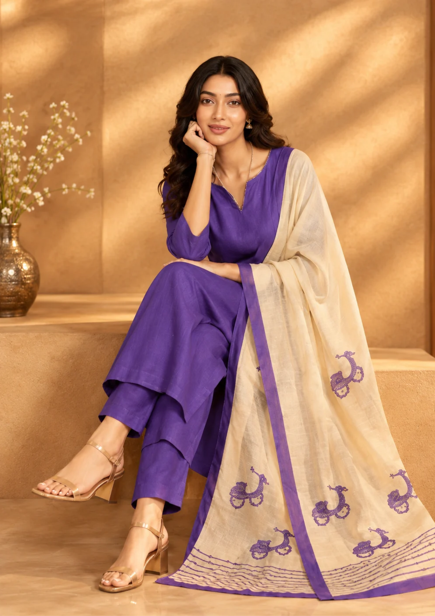 Salwar Suit with Printed Statement Dupatta