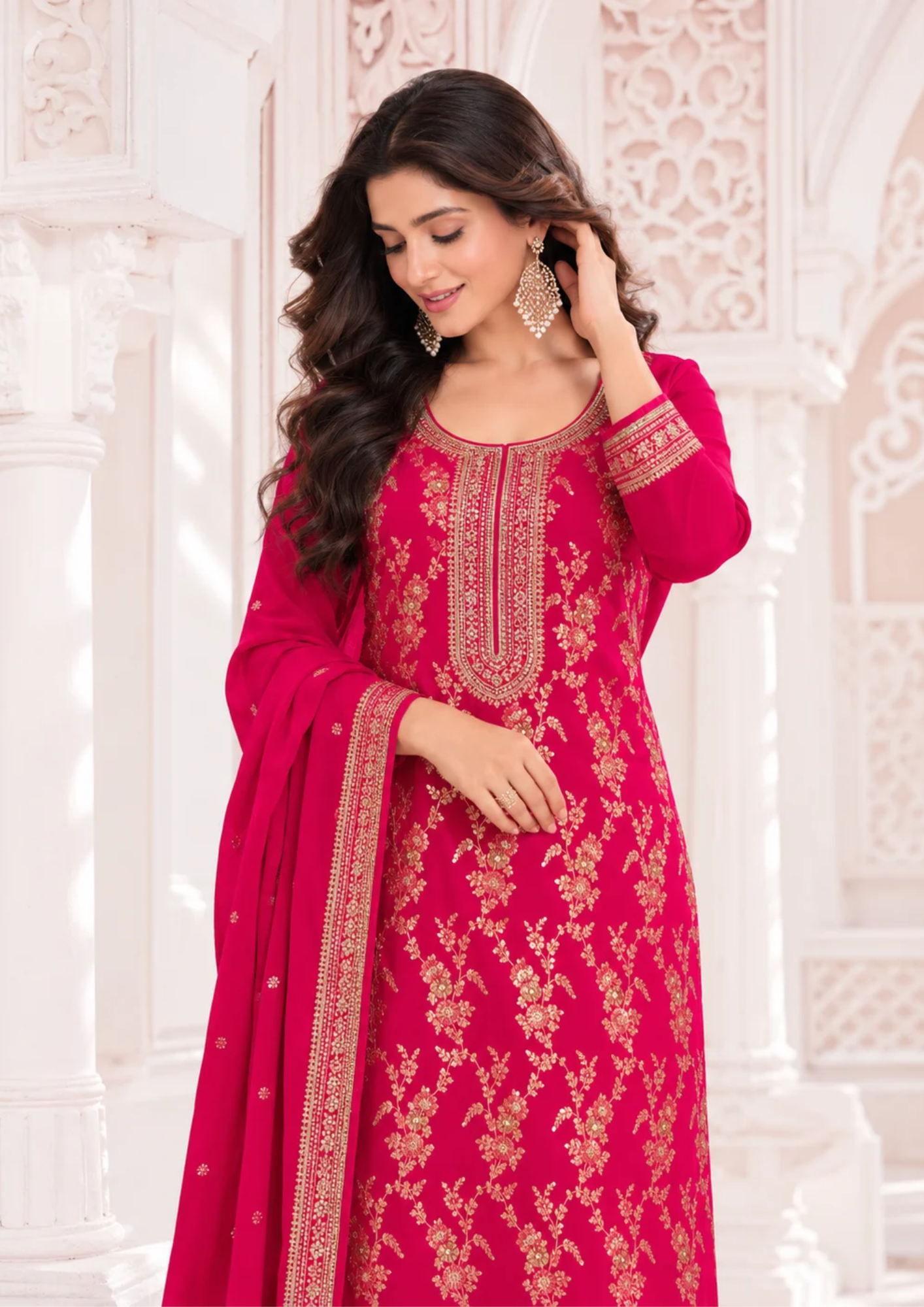 Salwar Suit with Elegant Brocade Detailing