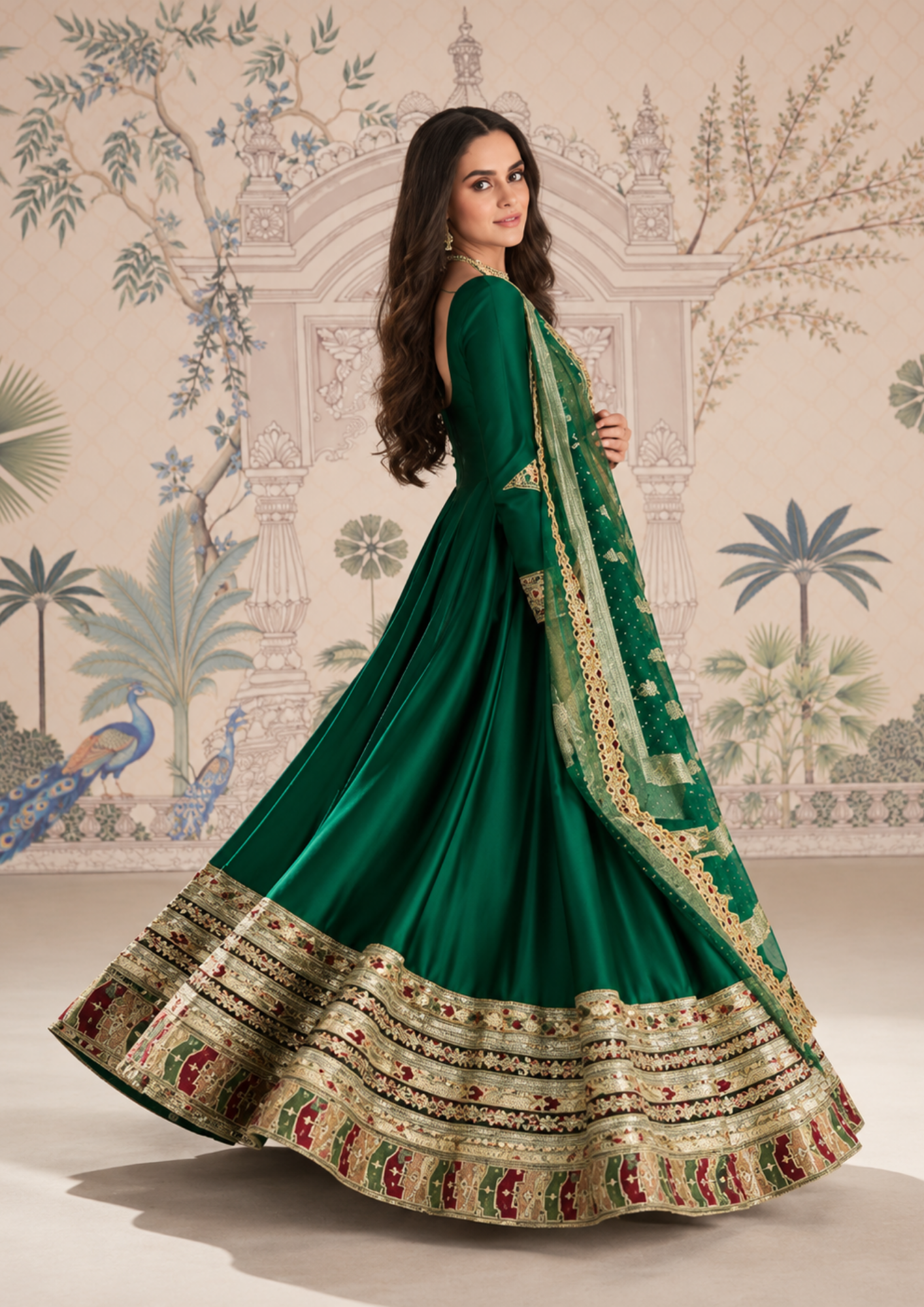 Anarkali Gown with Banarasi Dupatta