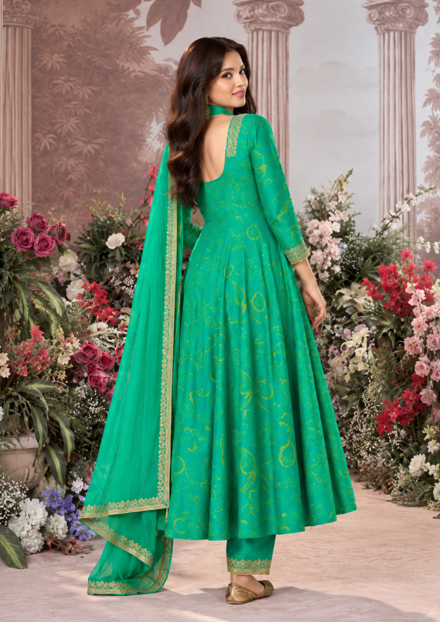 Anarkali Suit with Intricate Golden