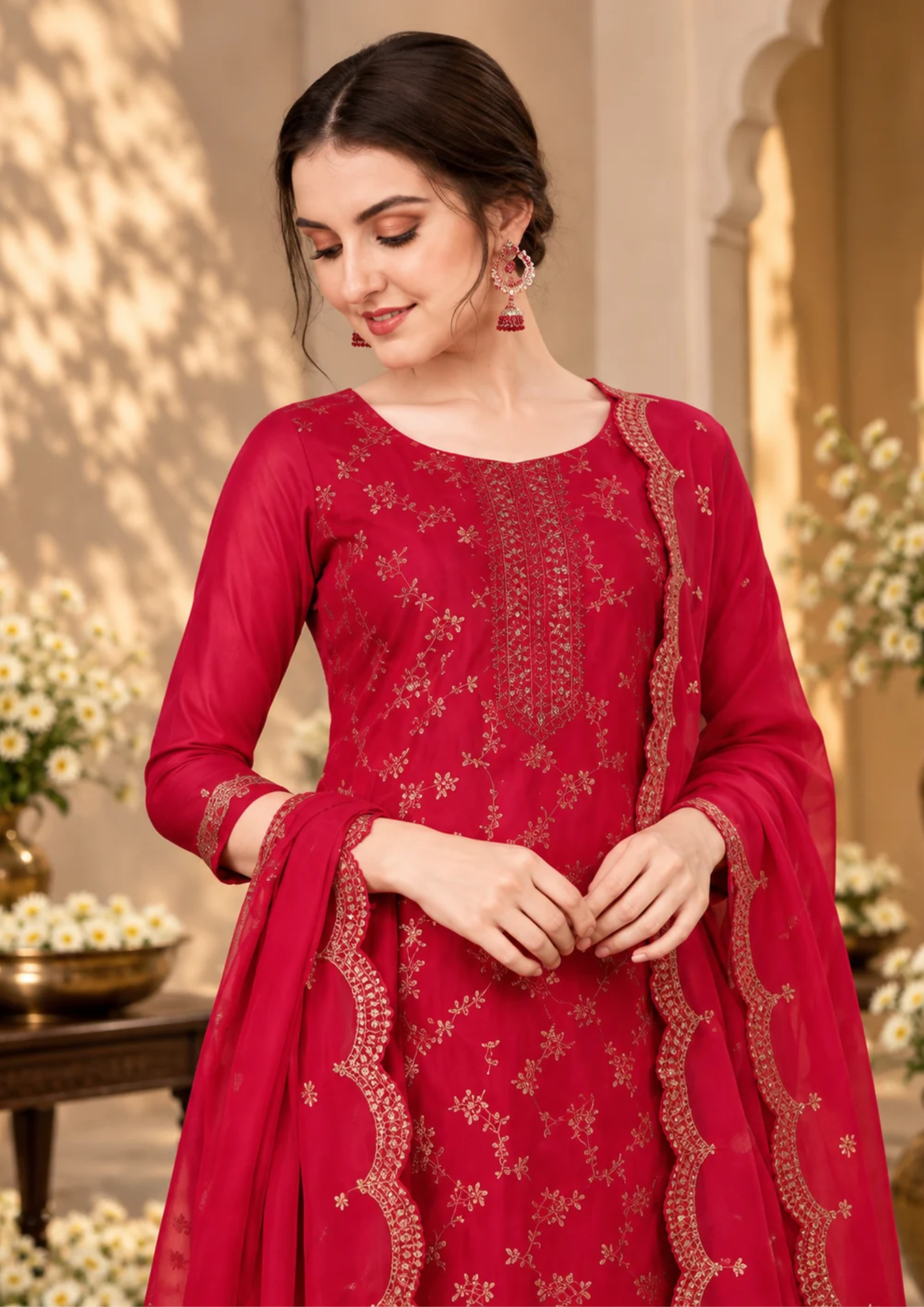 Salwar Suit with Intricate Golden Embroidery
