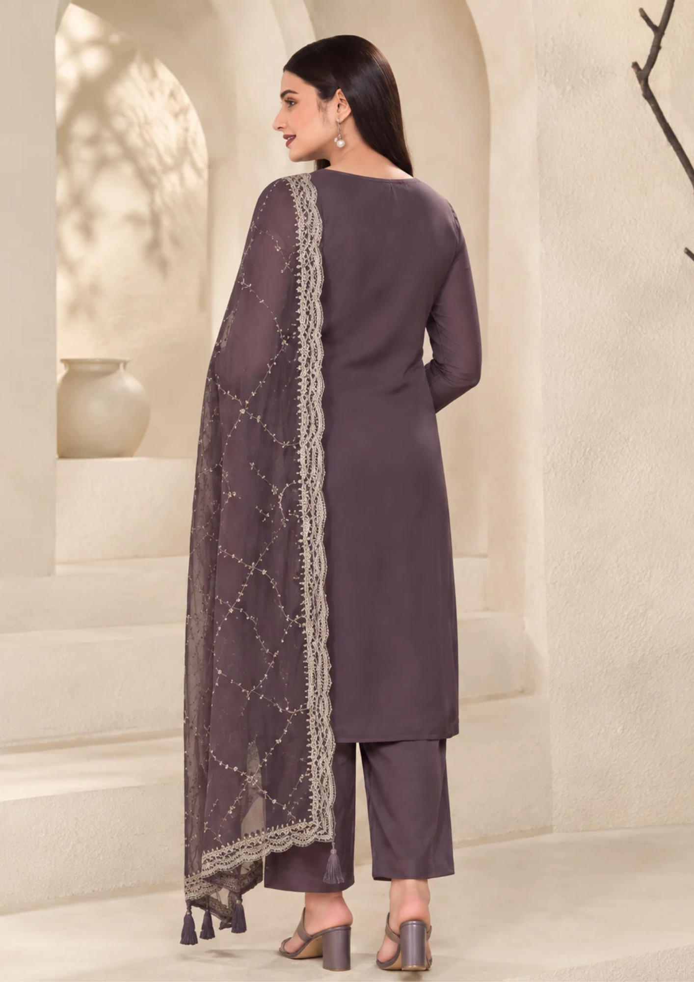 Salwar Suit with Exquisite Silver Embellishments