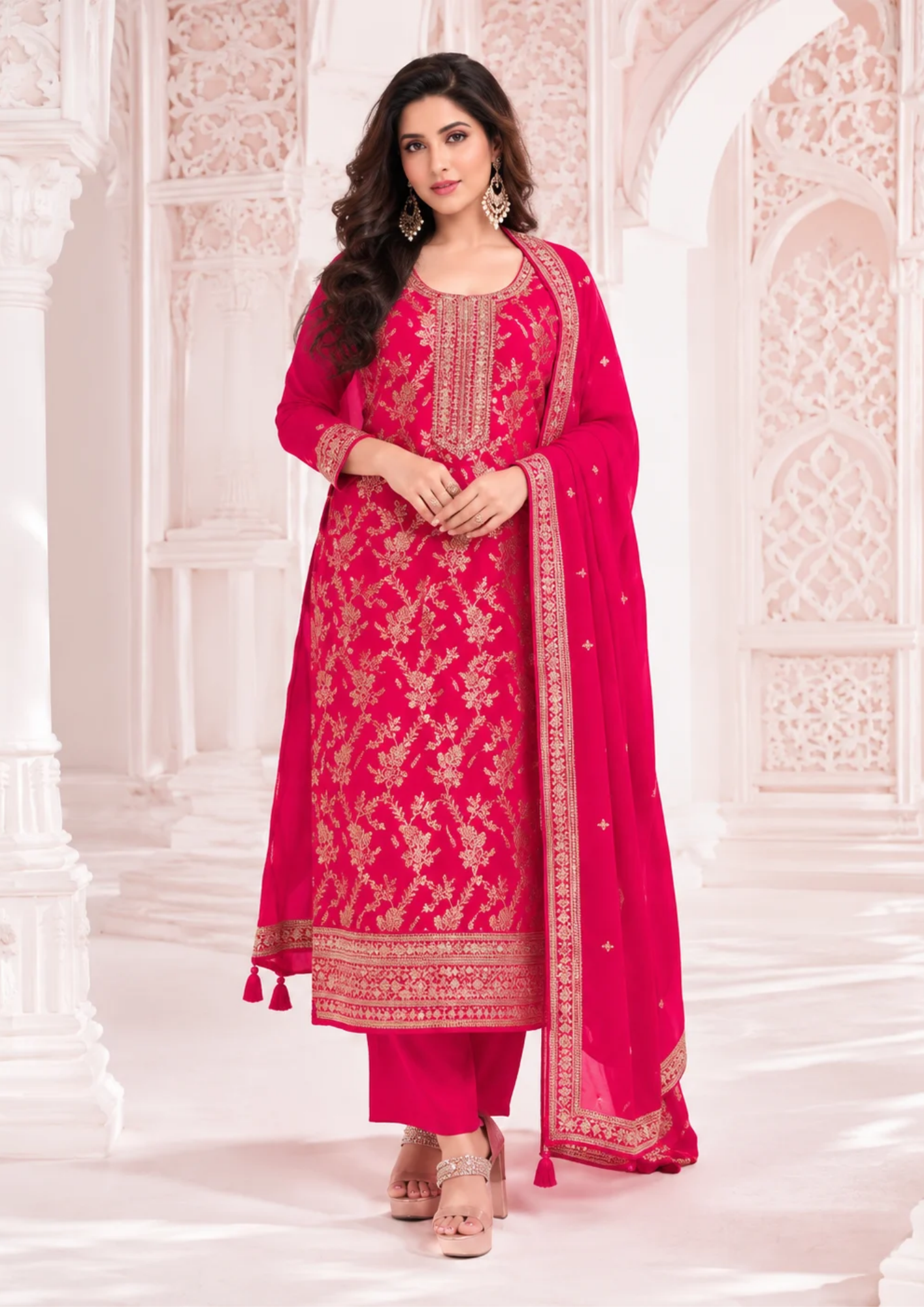 Salwar Suit with Elegant Brocade Detailing