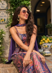 Print Peplum Sharara Set with Dupatta