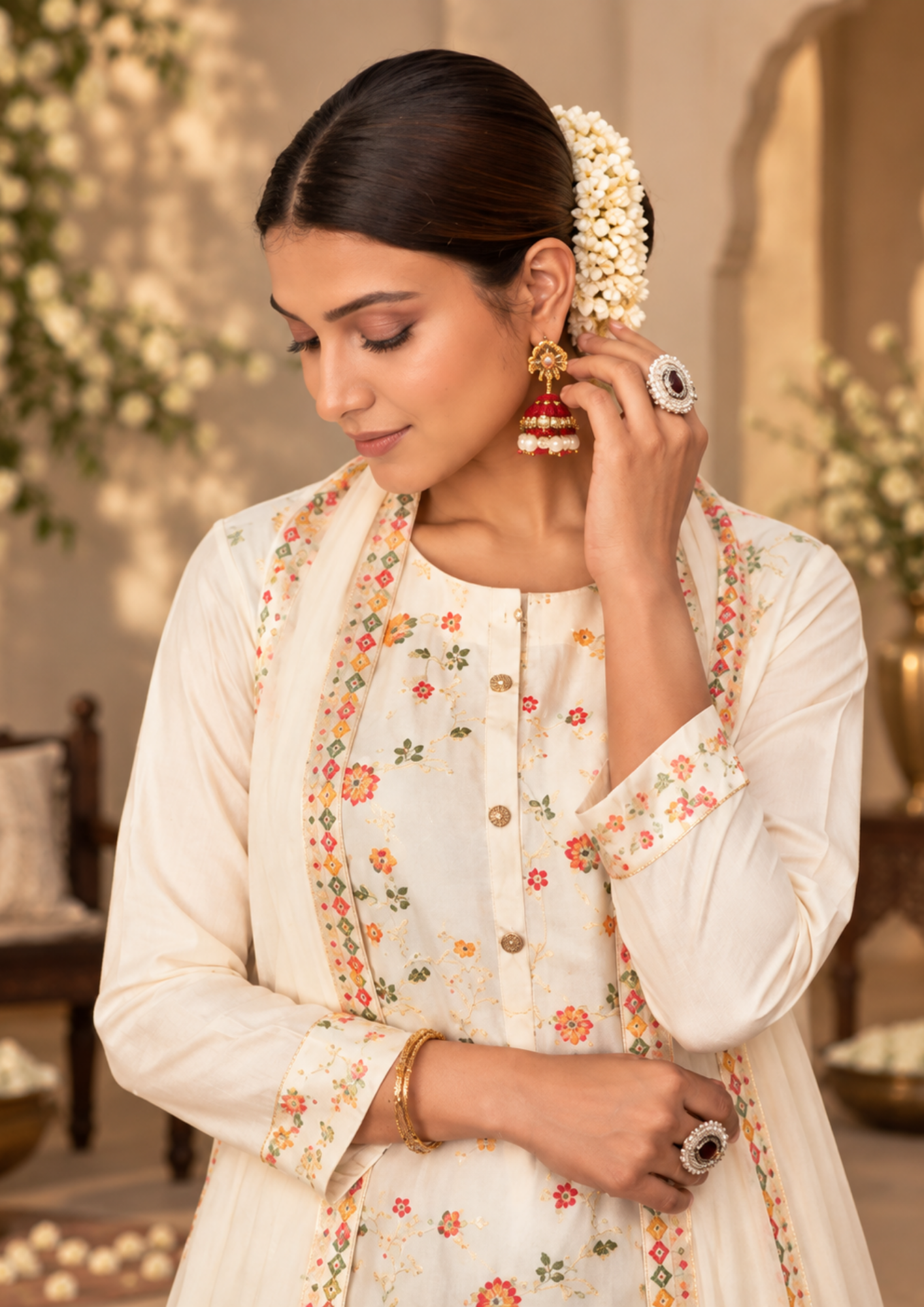 Salwar Suit with Elegant Floral Embroidery