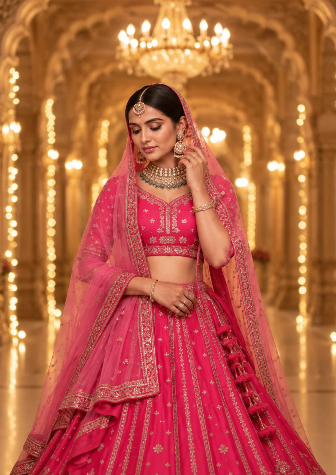 Bridal Lehenga Set With Heavy Embroidered
