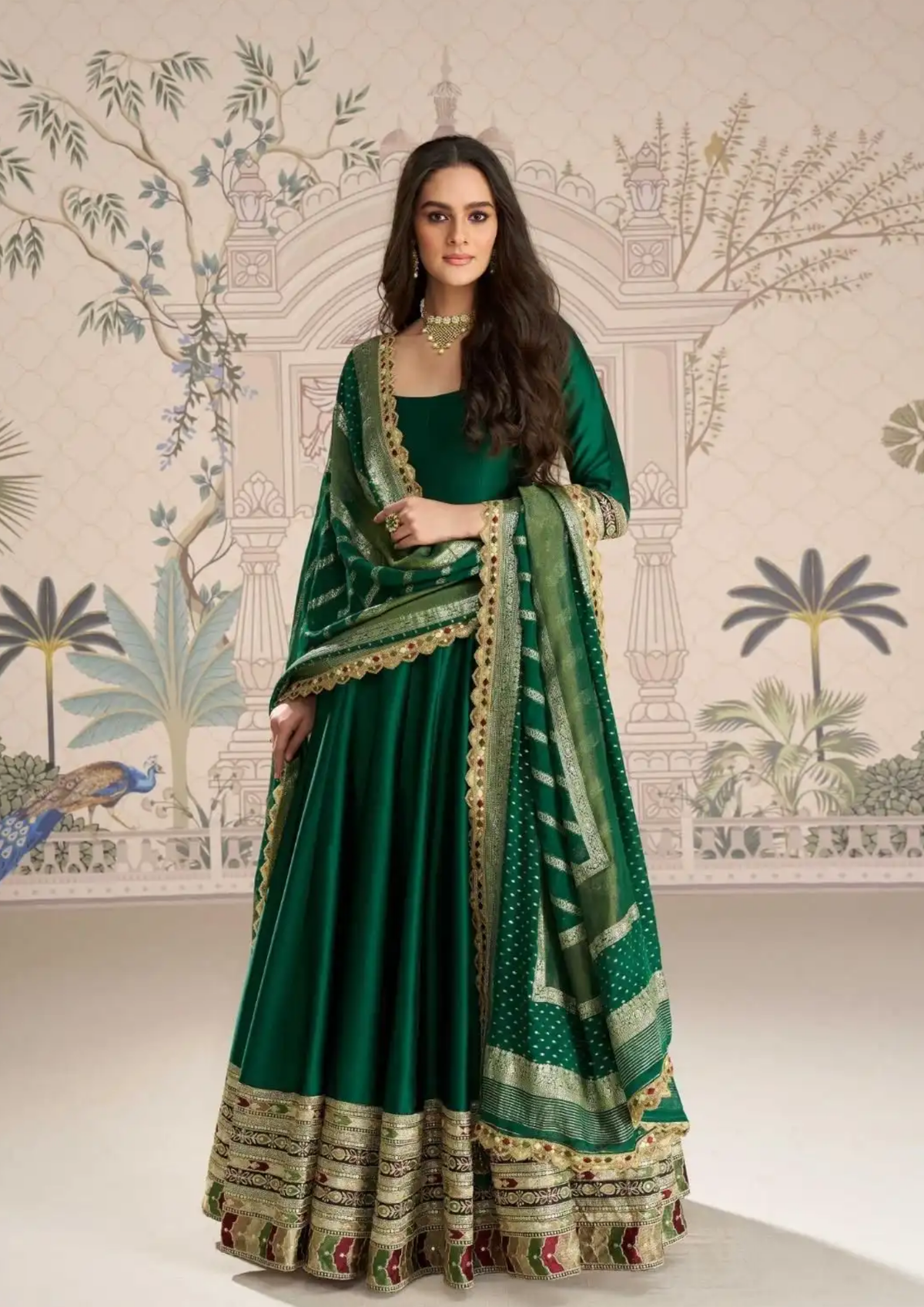 Anarkali Gown with Banarasi Dupatta