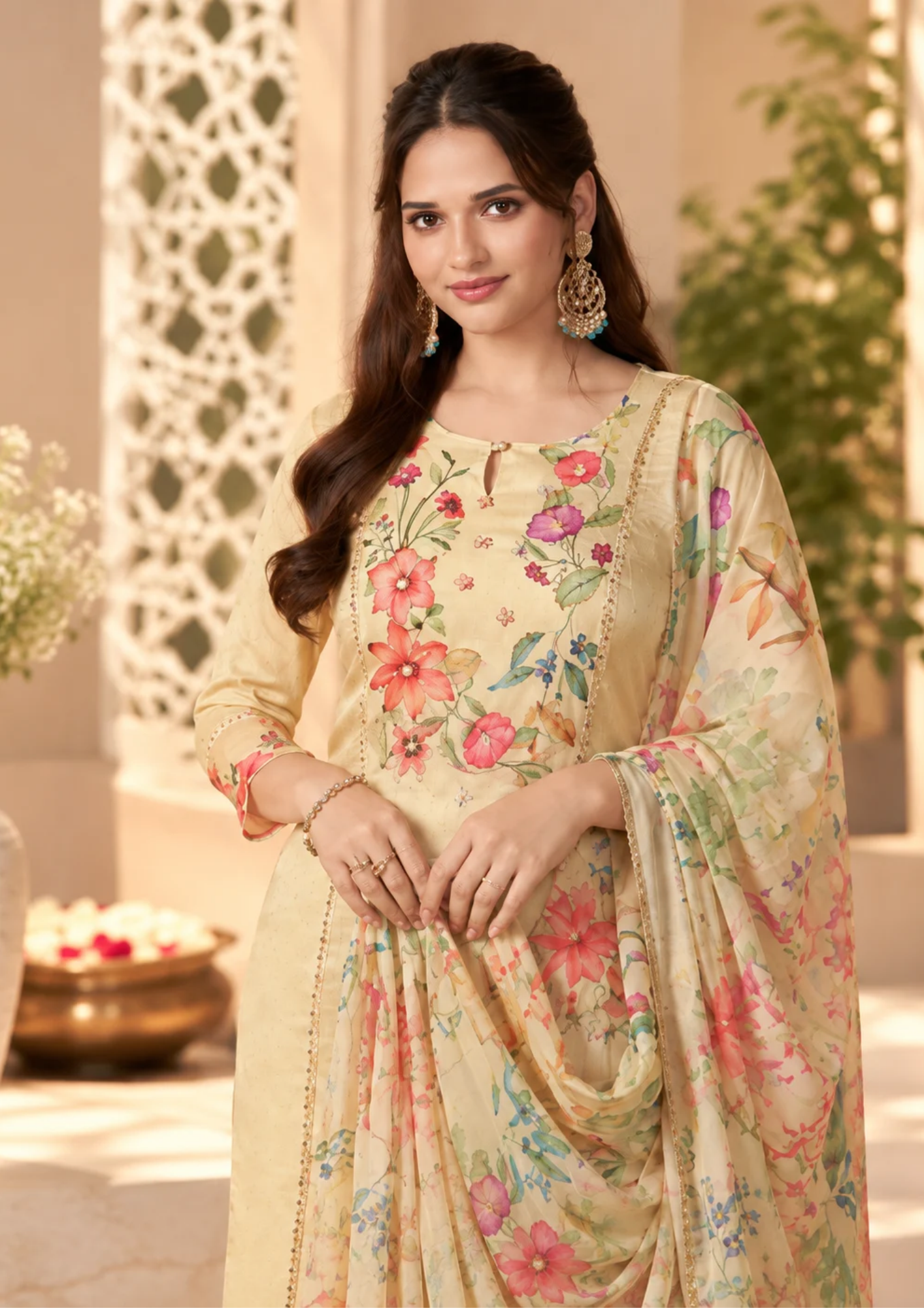 Salwar Suit with Vibrant Floral Embroidery