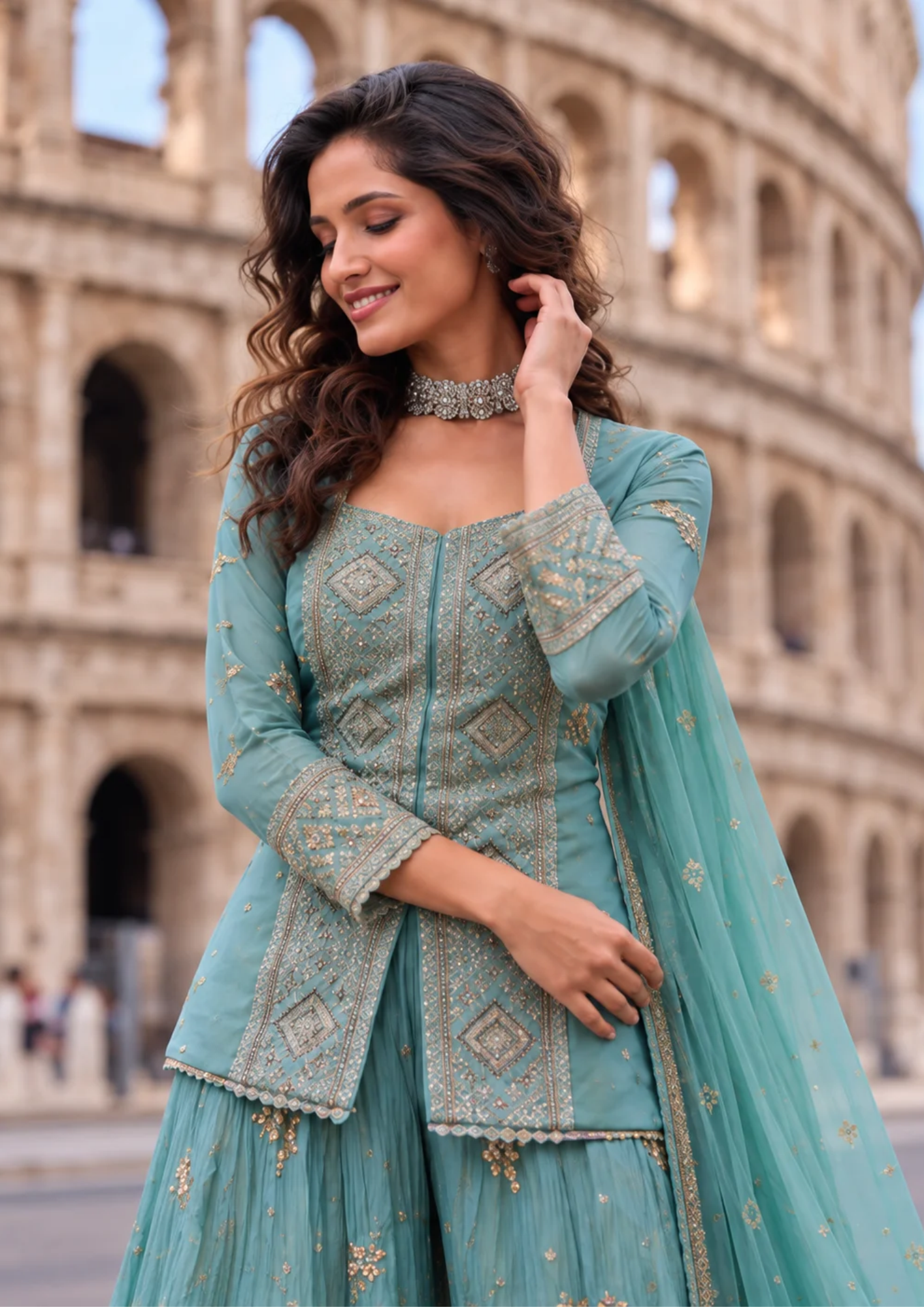 Sharara Set with Intricate Zari Embroidery
