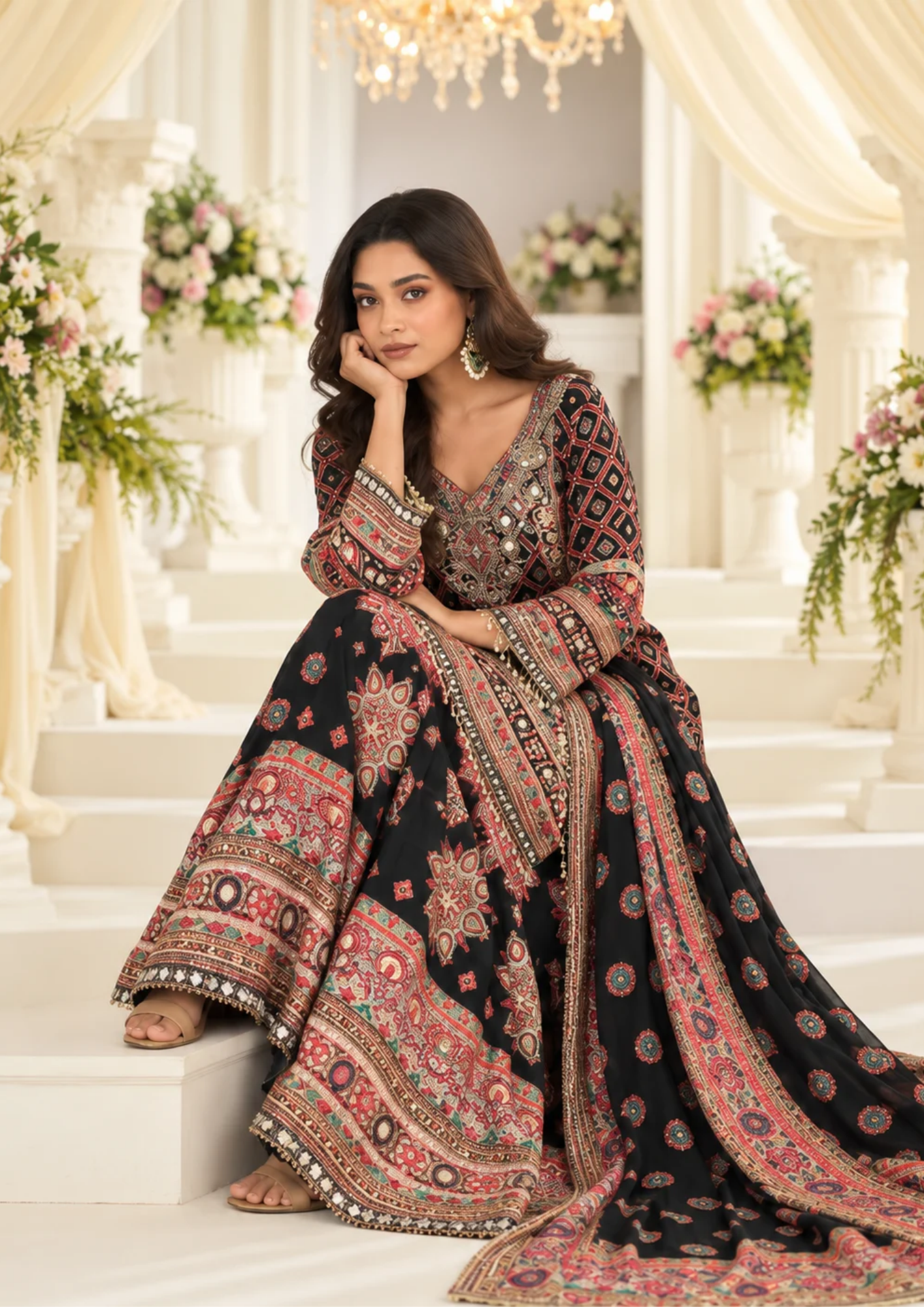 Sharara Set with Mirror Work