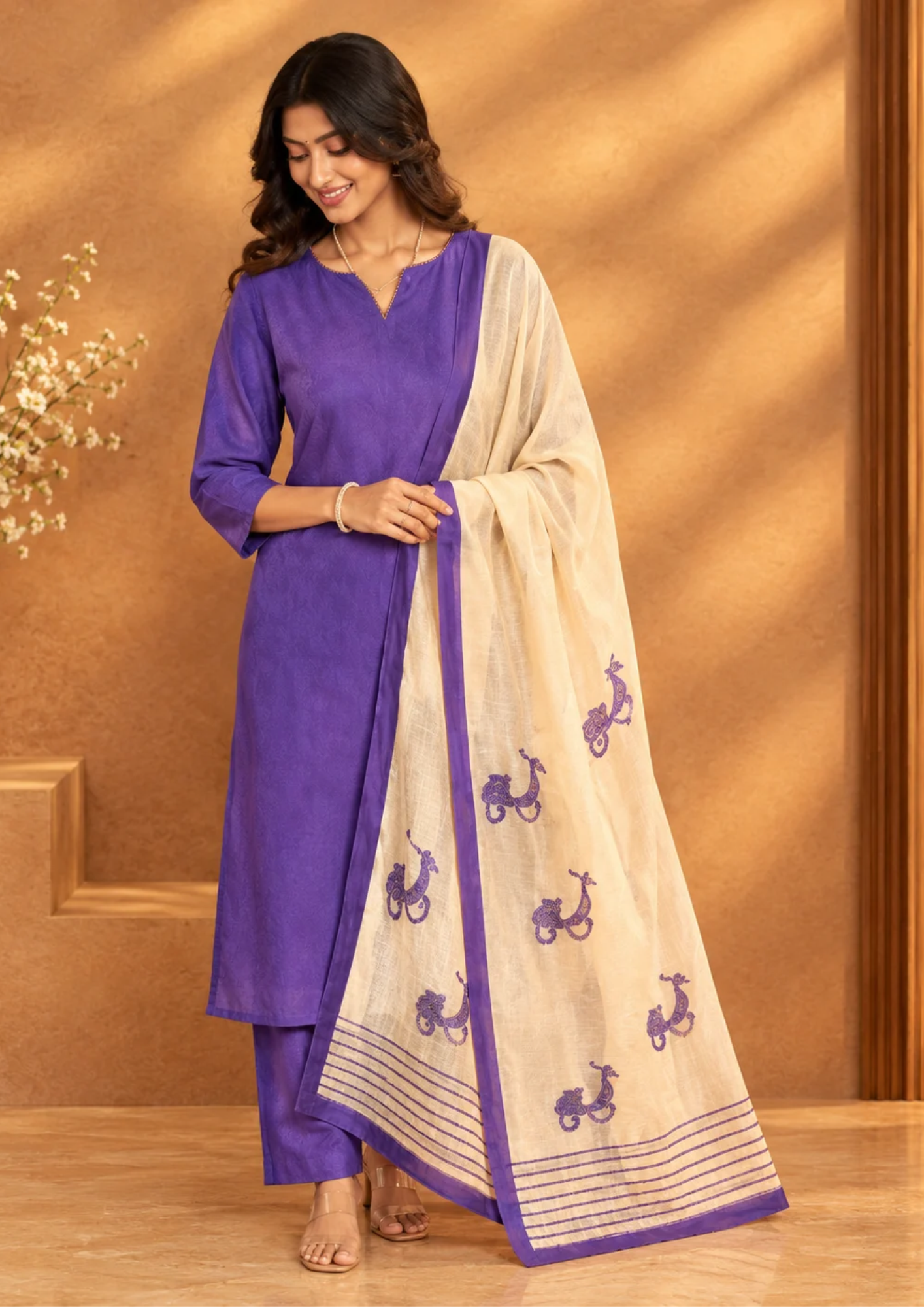 Salwar Suit with Printed Statement Dupatta