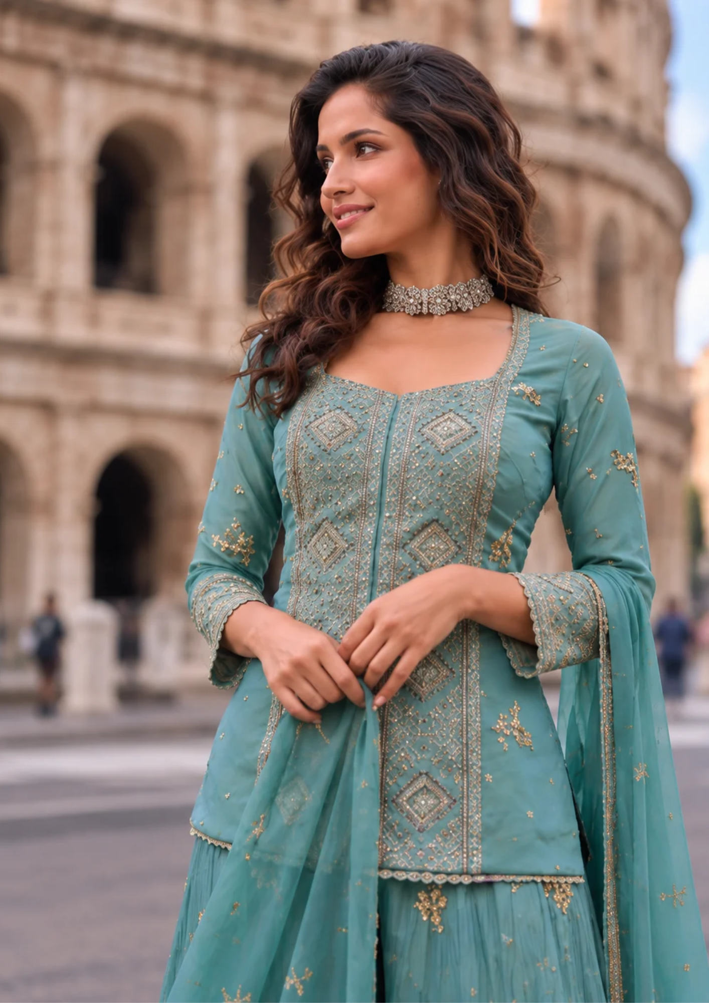 Sharara Set with Intricate Zari Embroidery