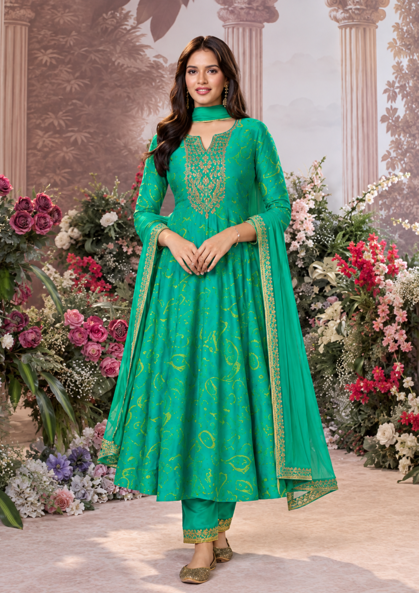 Anarkali Suit with Intricate Golden