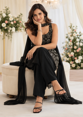 Patiala Suit with Intricate Silver Embroidery
