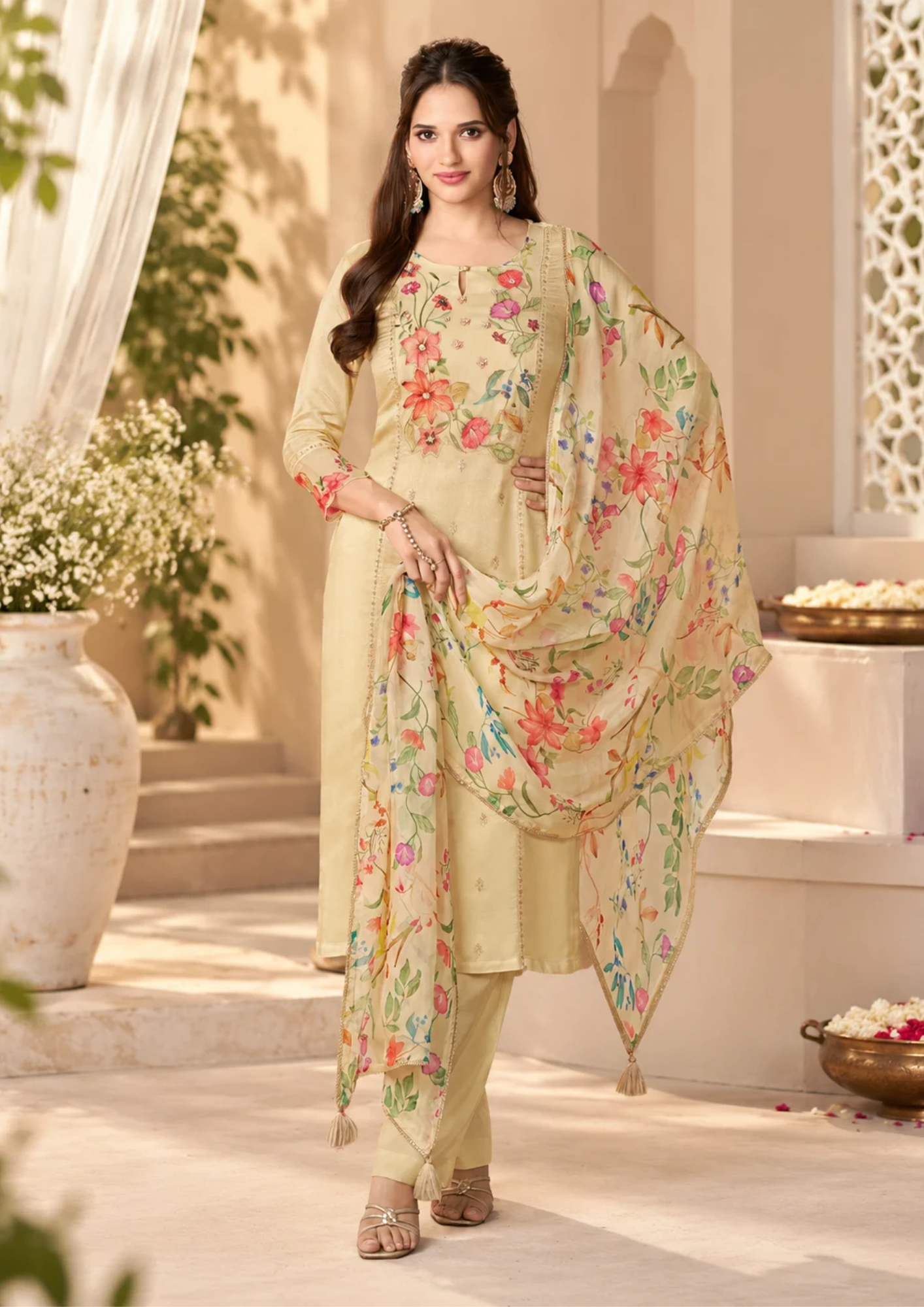 Salwar Suit with Vibrant Floral Embroidery