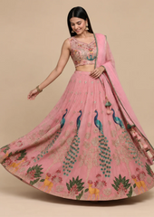Lehenga With Peacock Embroidered
