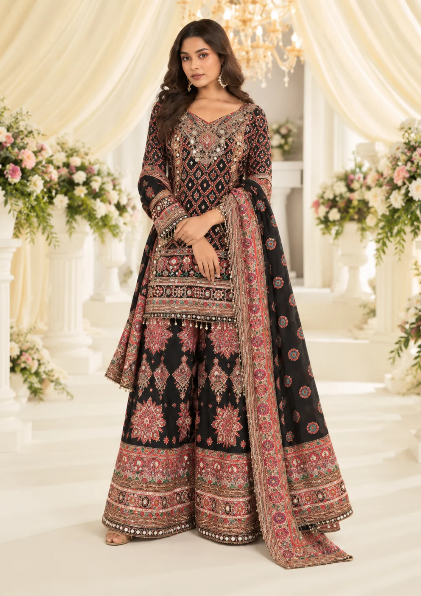 Sharara Set with Mirror Work