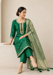 Salwar Suit with Elegant Golden Detailing