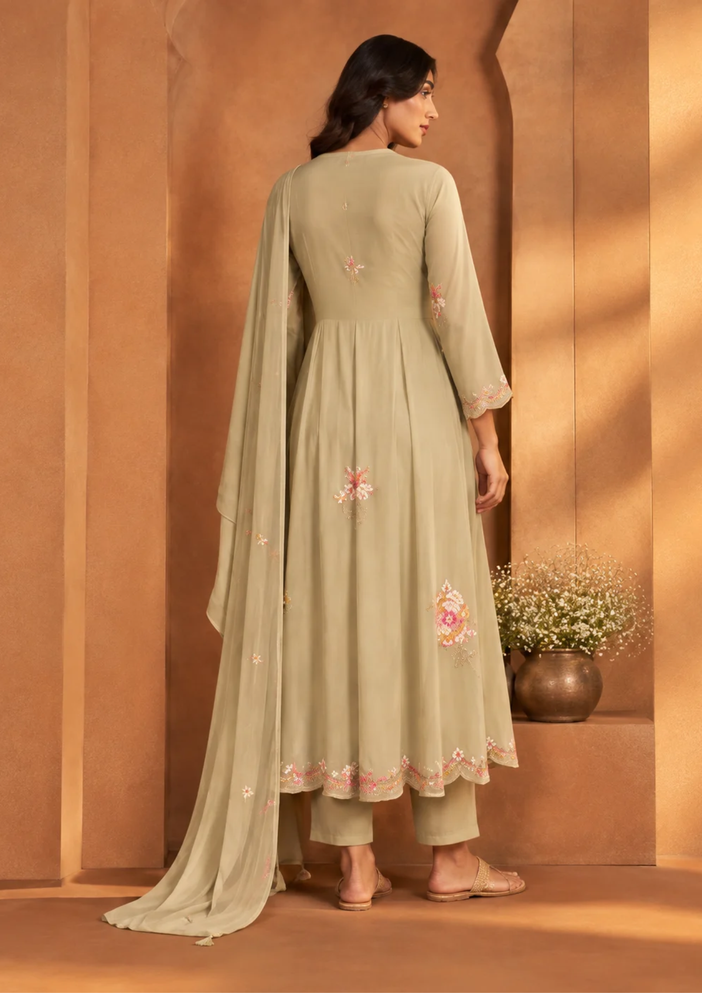 Anarkali Suit with Delicate Floral Embroidery