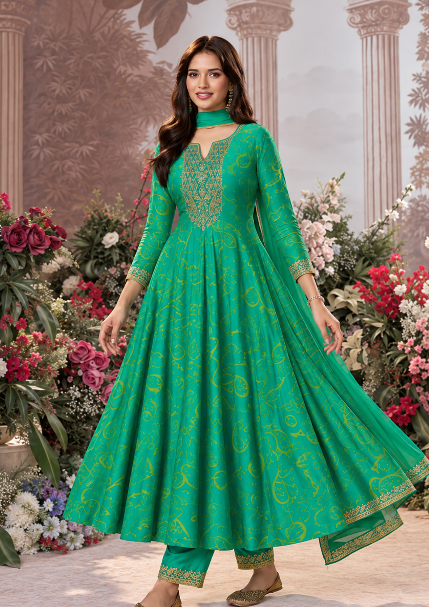 Anarkali Suit with Intricate Golden