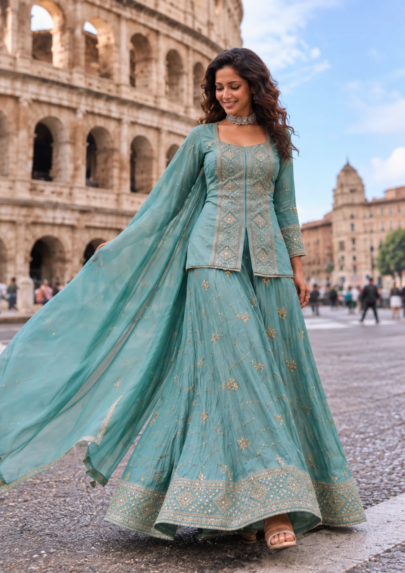 Sharara Set with Intricate Zari Embroidery
