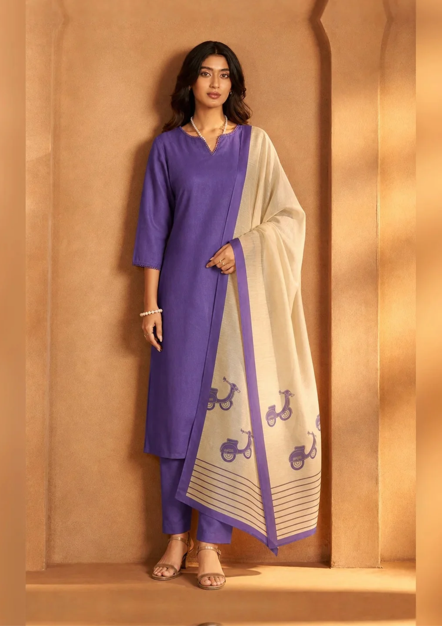 Salwar Suit with Printed Statement Dupatta