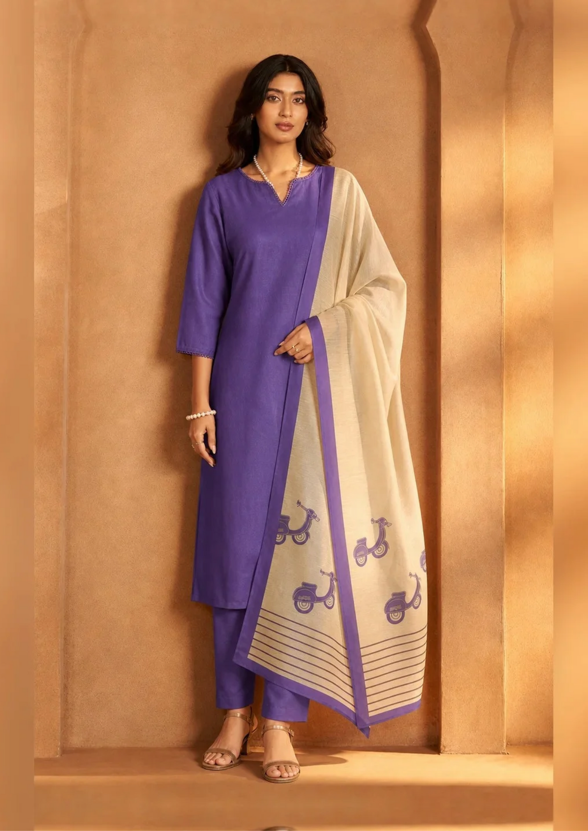 Salwar Suit with Printed Statement Dupatta