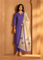 Salwar Suit with Printed Statement Dupatta