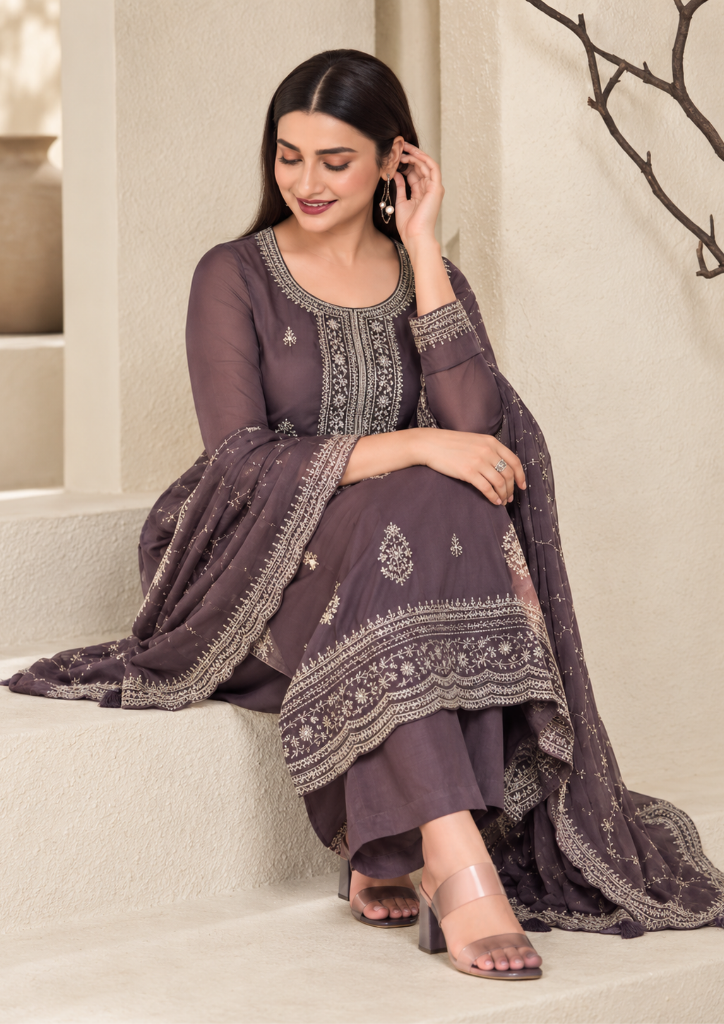 Salwar Suit with Exquisite Silver Embellishments