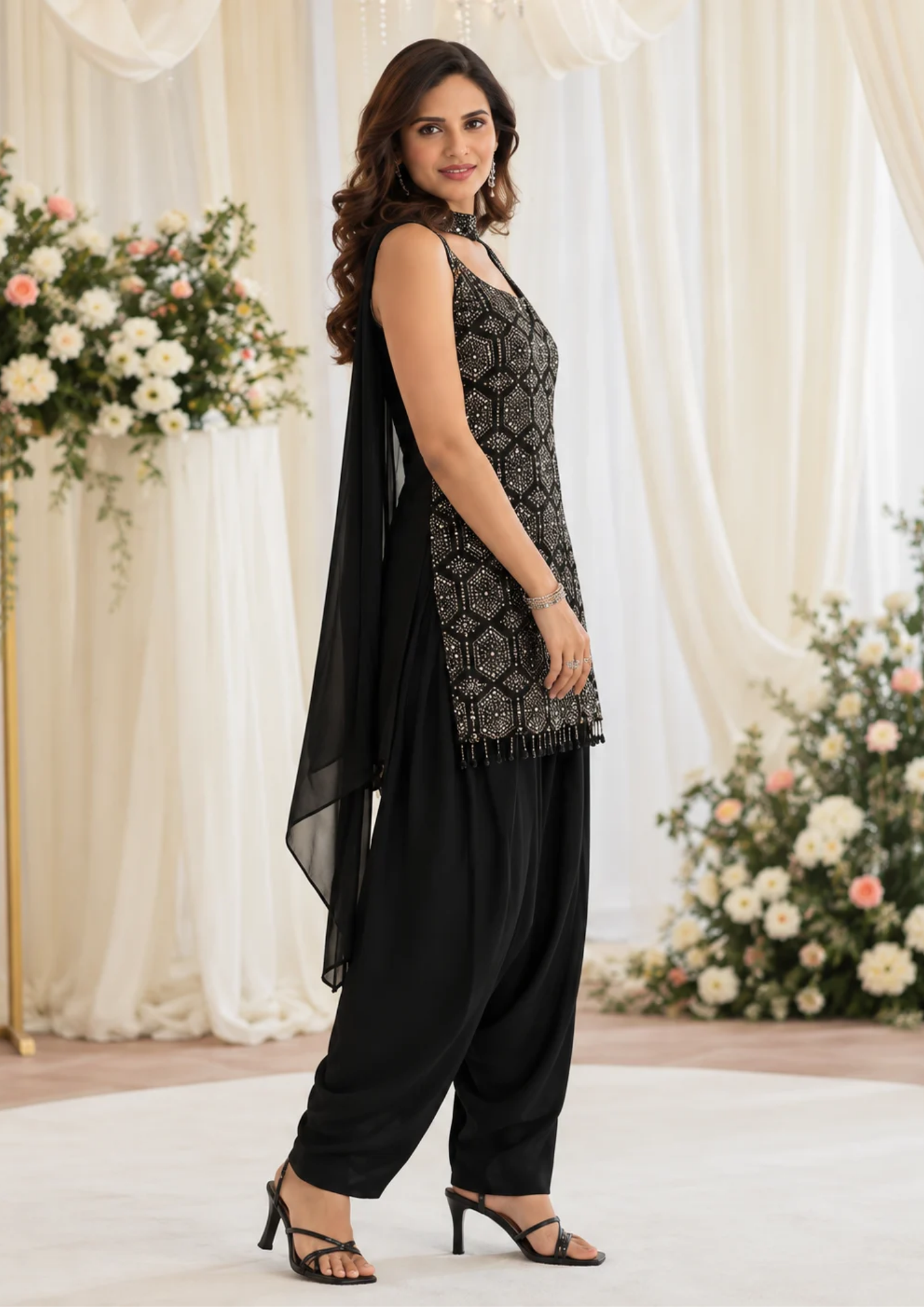 Patiala Suit with Intricate Silver Embroidery