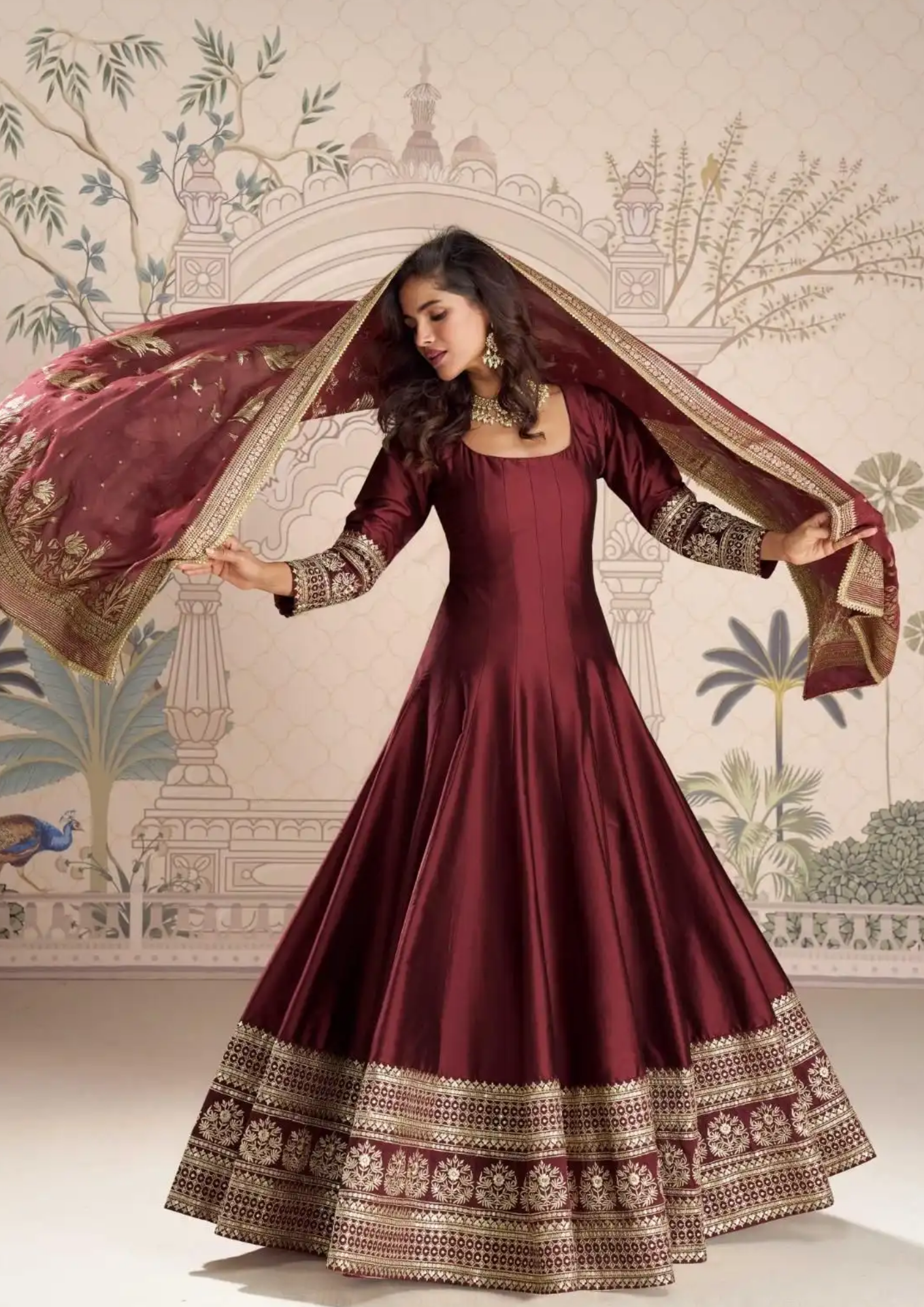 Anarkali Gown with Intricate Zari
