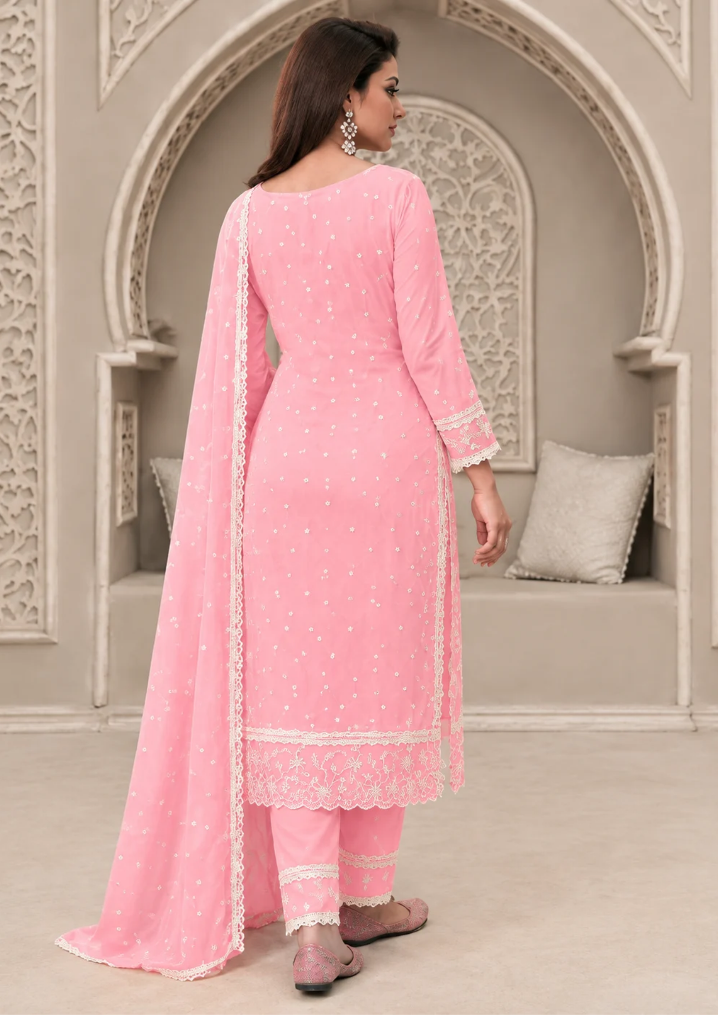 Salwar Suit with Intricate White Embroidery