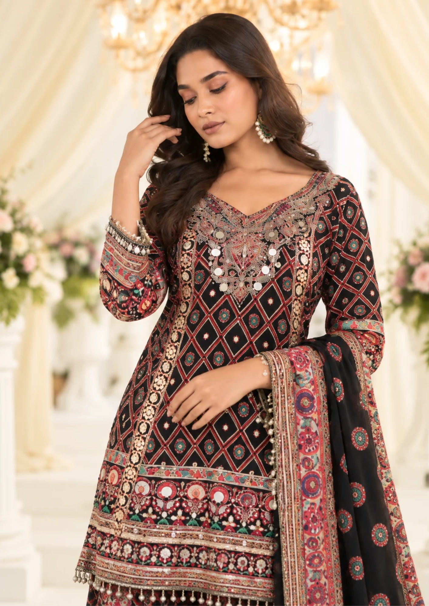 Sharara Set with Mirror Work