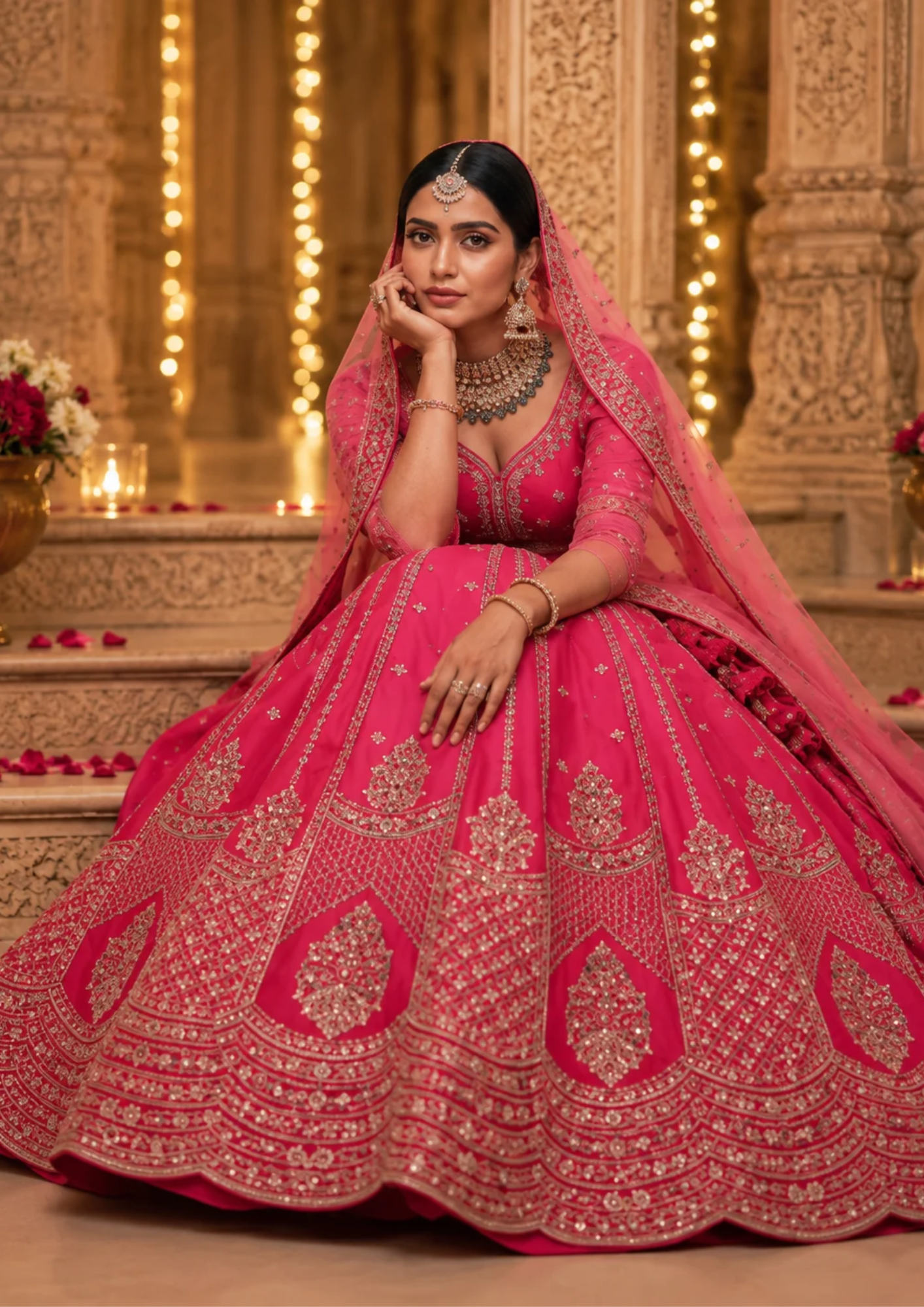 Bridal Lehenga Set With Heavy Embroidered