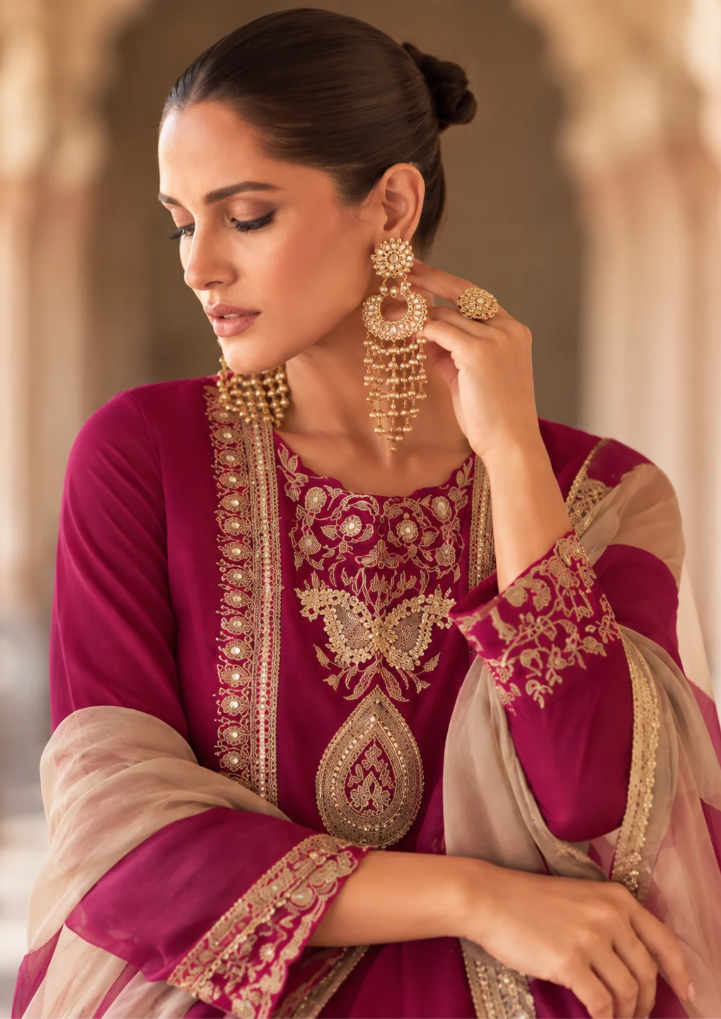 Sharara Suit with Intricate Zari Embroidery