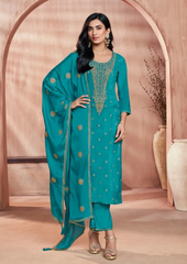 Suit with Golden Embroidery